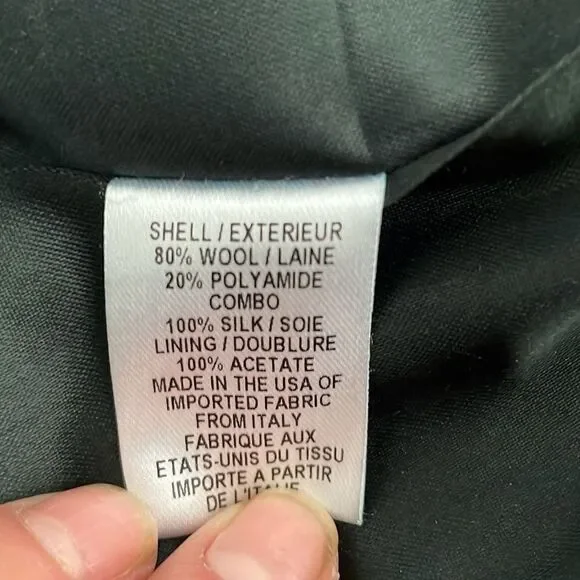 EUC Milly of New York Forest Green Wool Blend Ruffle Collar Trim Coat - Size 10 - Picture 11 of 11